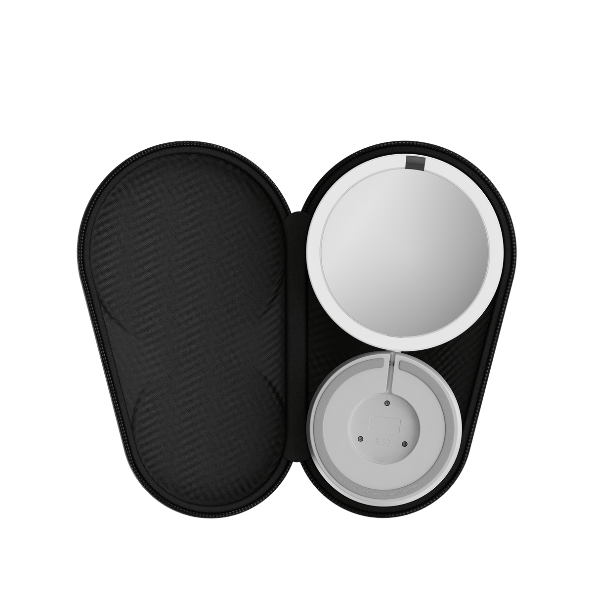 Simplehuman's Sensor Mirror Fold in White in the travel case.