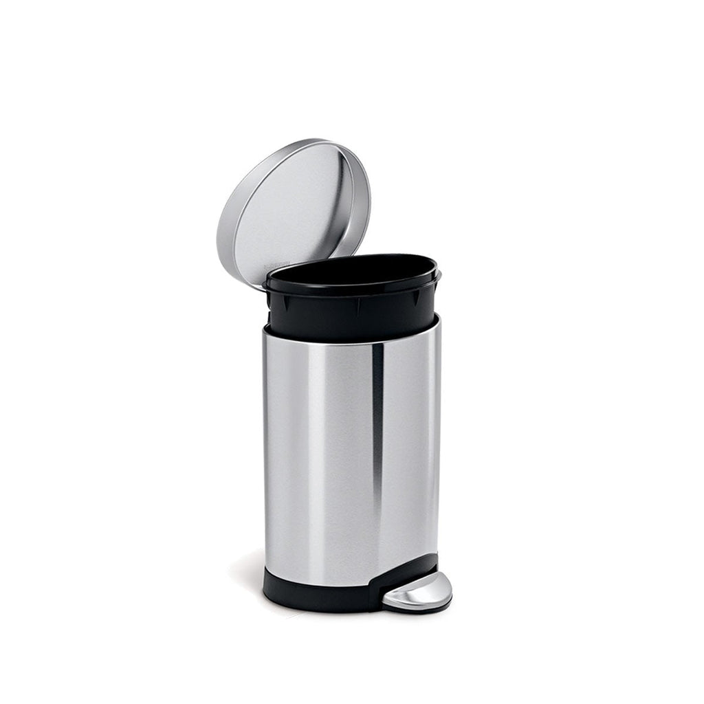 6L Semi-Round Step Can, 2-Pack