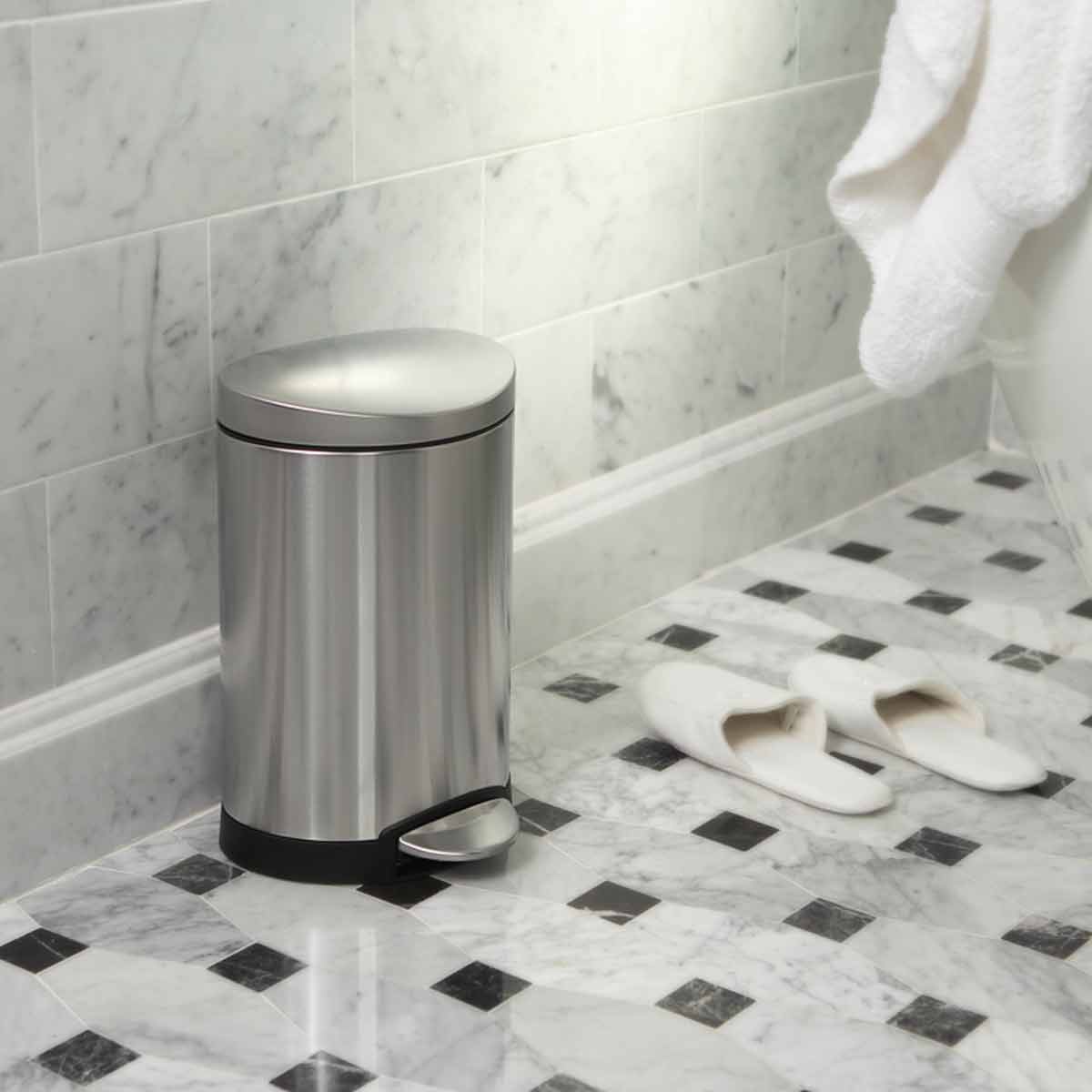 6L Semi-Round Step Can, 2-Pack