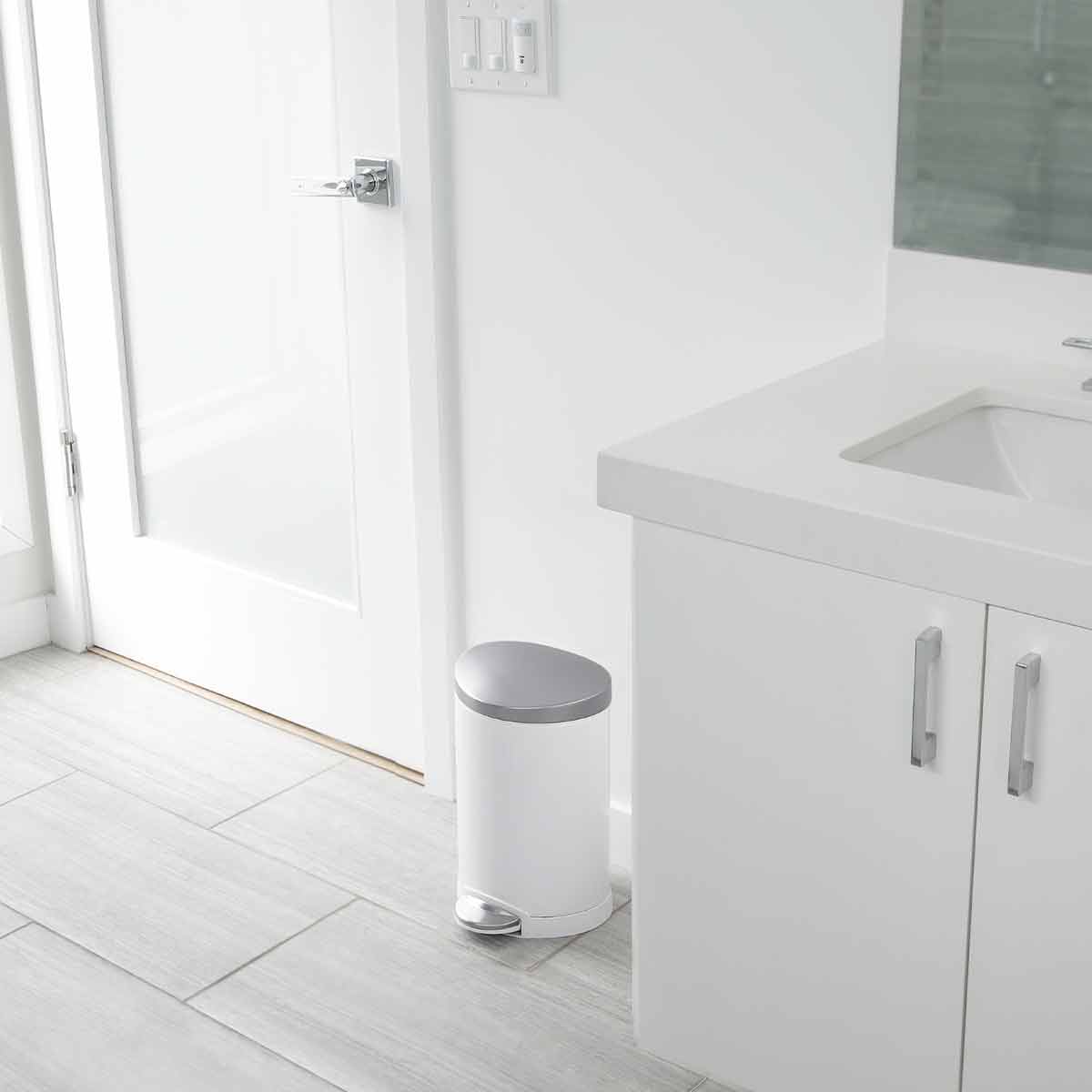 6L Semi-Round Step Can, 2-Pack