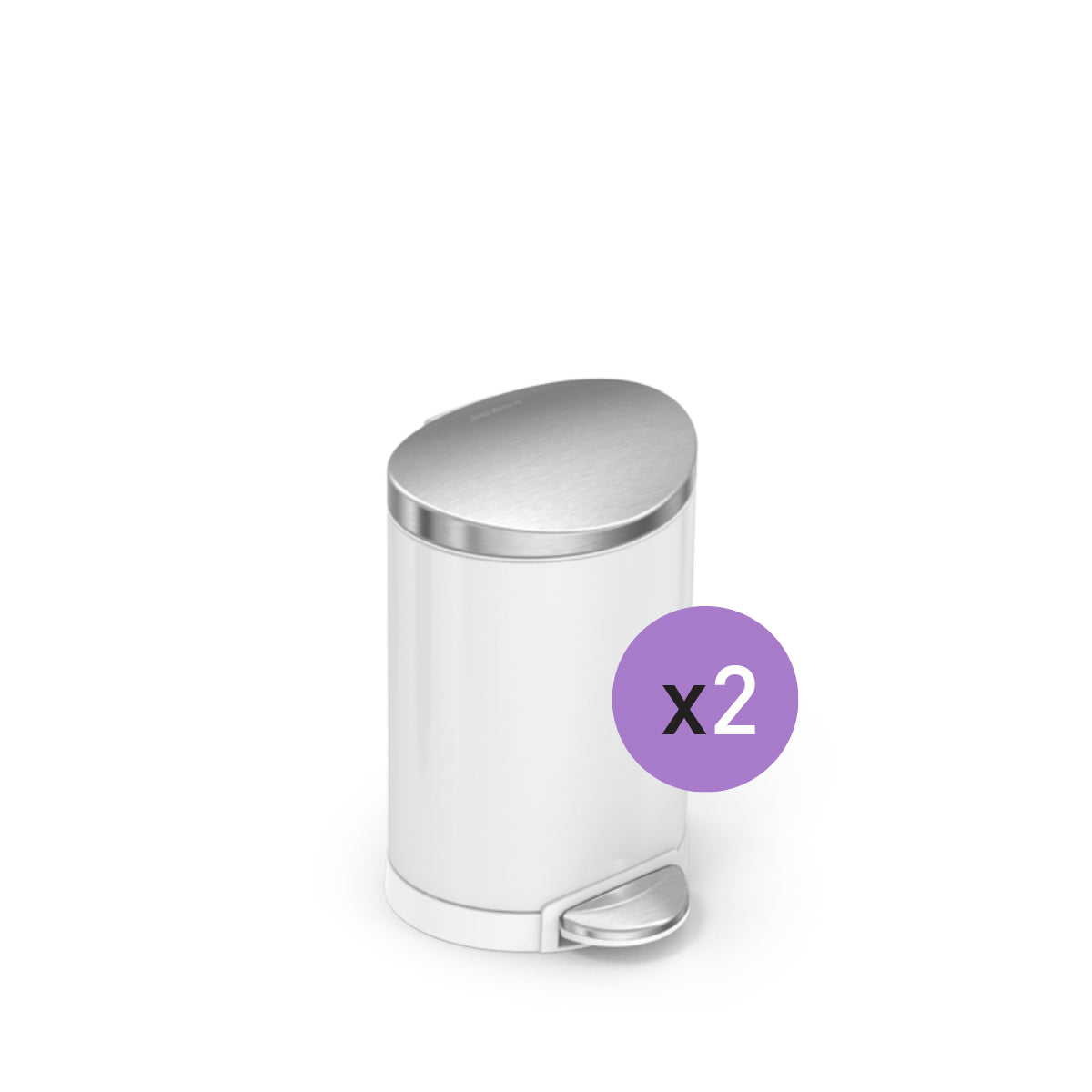 6L semi-round step can, 2-pack