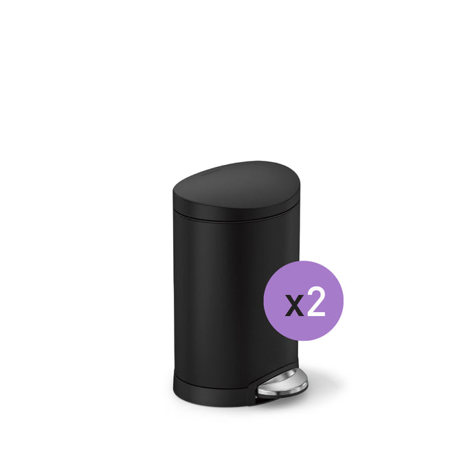 6L semi-round step can, 2-pack