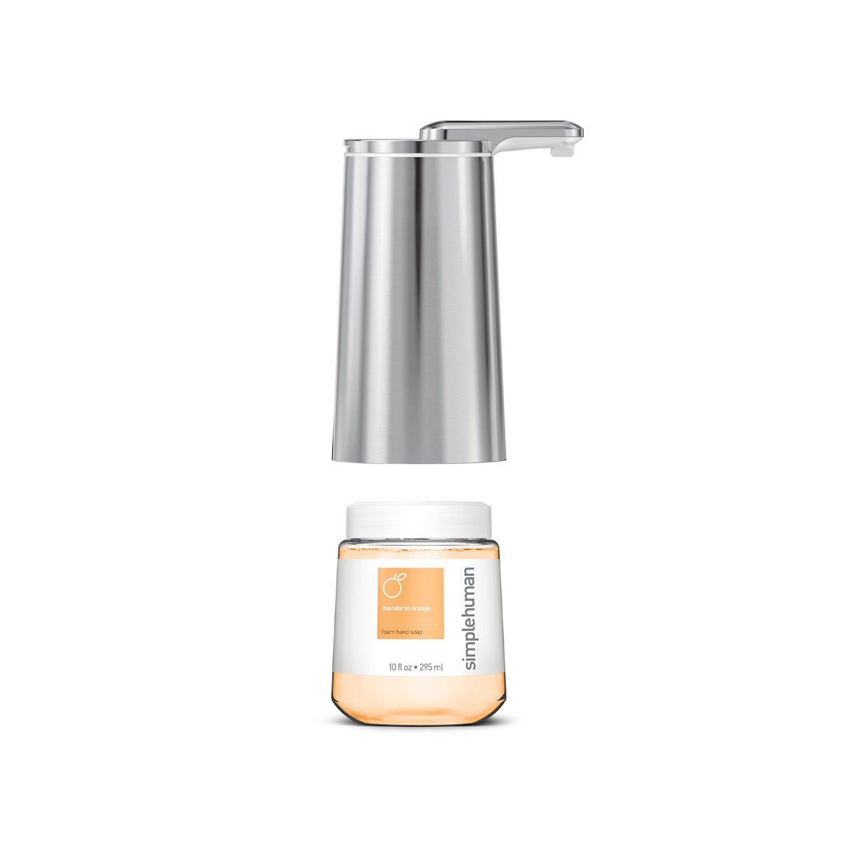 simplehuman mandarin orange foaming hand soap cartridge- cartridge and pump image